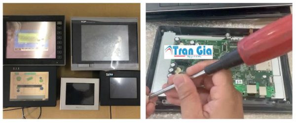 Một số hình ảnh đang trong quá trình sửa màn hình HMI tại TRAN GIA