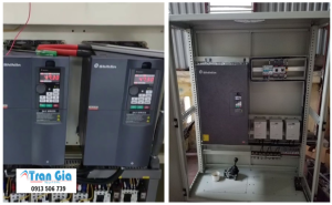 Hình ảnh biến tần đang trong quá trình được sửa chữa tại TRAN GIA Automation