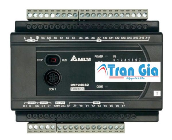 Bộ lập trình PLC Delta DVP24ES200T 12 In/12 Out Transistor 220VAC