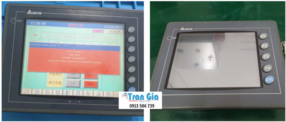 Công ty sửa lỗi cảm ứng màn hình HMI Delta DOP-AS38BSTD 3.8 inch, bấm không ăn, sọc màn hình uy tín