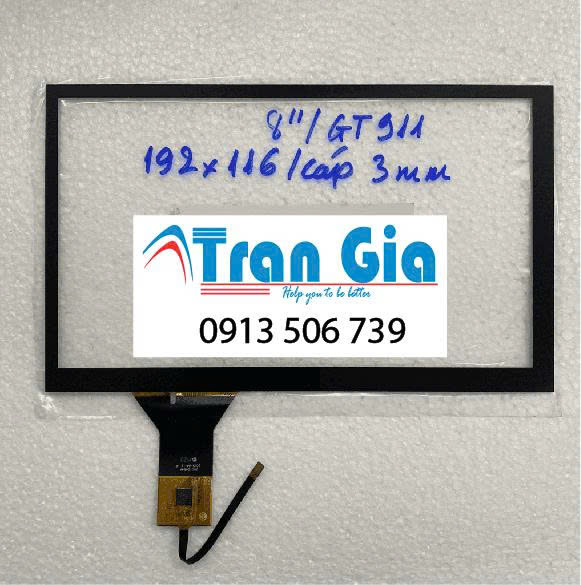 Tấm cảm ứng ông nghiệp 8.0 inch chíp GT911/ 192x116mm/ cáp 6 chân( 3mm) linh kiện chính hãng