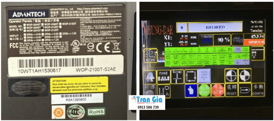 Thay thế linh kiện, sửa bo mạch màn hình HMI Advantech nhanh chóng trong ngày, sửa gấp