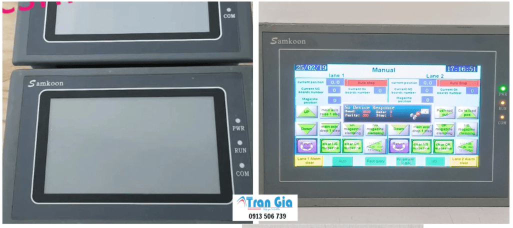 Trung tâm bảo hành, sửa màn hình cảm ứng HMI Samkoon Model: GC-043-16MAI Serial: 0141 Lỗi cảm ứng, bị ố
