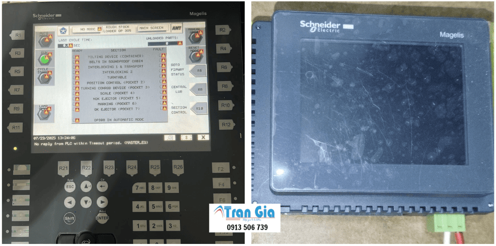 Thay linh kiện, bảo hành, sửa chữa màn hình HMI Schneider không hiển thị, bấm không ăn giá rẻ bảo hành dài hạn