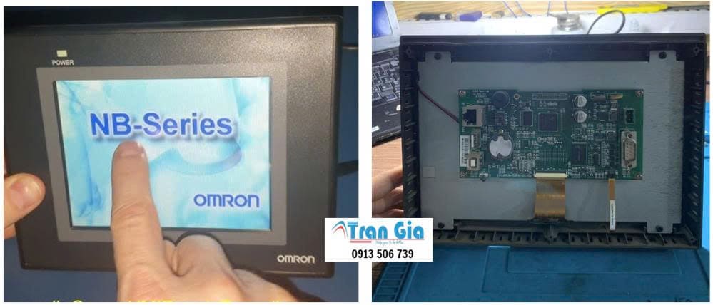 Thay linh kiện, sửa màn hình cảm ứng HMI OMRON Model: NS5-MQ10-V2 Serial: 4040 bị liệt cảm ứng, hiển thị chập chờn uy tín