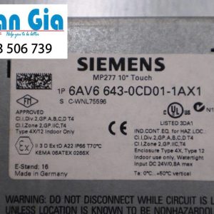 Chuyên cung cấp màn hình cảm ứng HMI Siemens MP277 10" Touch 6AV6 643-0CD01-1AX1 bảo hành 12 tháng