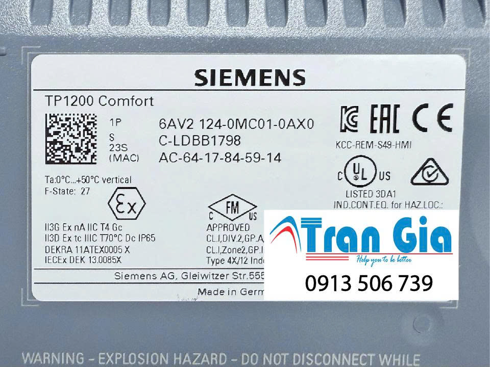 Chuyên cung cấp màn hình HMI Siemens Màn hình HMI KP1200 COMFORT – 6AV2124-1MC01-0AX0 bảo hành 12 tháng