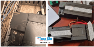 Hình ảnh PLC đang trong quá trình được sửa chữa tại TRAN GIA Automation