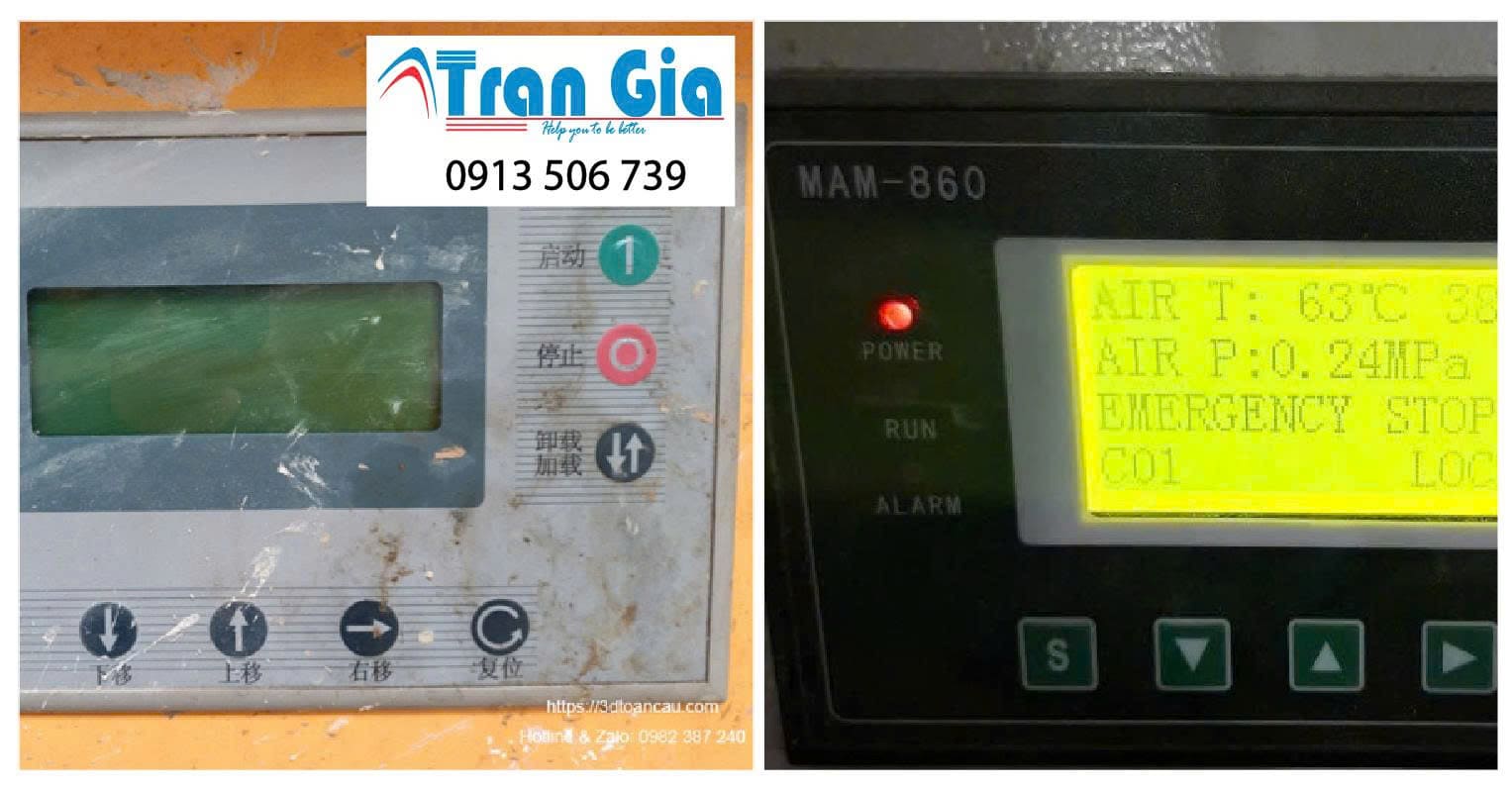Địa chỉ sửa màn hình điều khiển máy nén khí MAM-860 Model: MAM860 Serial: 0531 Lỗi cháy nổ bên trong xử lí lỗi gấp trong ngày