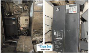Hình ảnh sửa biến tần đang trong quá trình sửa chữa tại Trần Gia Automation