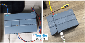 Hình ảnh PLC đang trong quá trình được sửa chữa tại TRAN GIA Automation