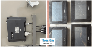 Hình ảnh sửa màn hình HMI đang trong quá trình sửa chữa tại Trần Gia Automation