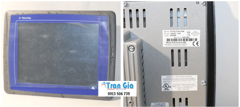 Nhận sửa lấy ngay màn hình HMI Tetra Pak E1101 lỗi mất hiển thị, hỏng bo mạch nguồn, cảm ứng không nhạy